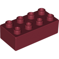 Lego Duplo Brick 2 x 4 / Dark Red