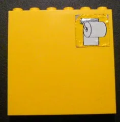 Brick 1 x 6 x 5 with Toilet Paper Roll Pattern (Sticker) - Set 232