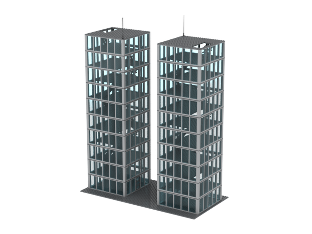 Lego Minifig scaled twin towers