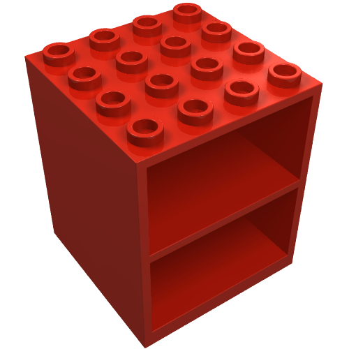 Lego Homemaker Cupboard 4 x 4 x 4 / Red