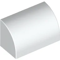 Brick Curved 1 x 2 x 1 No Studs / White