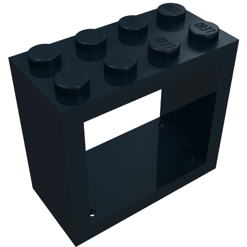 Lego Window 2 x 4 x 3 Frame with Solid Studs / Black