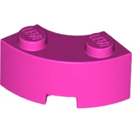 Brick Round Corner 2 x 2 Macaroni with Stud Notch and Reinforced Underside [New Style] / Dark Pink
