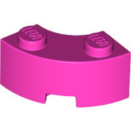 Lego Brick Round Corner 2 x 2 Macaroni with Stud Notch and Reinforced Underside [New Style] / Dark Pink