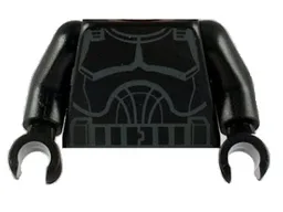 Torso SW Armor Clone Trooper Dark Bluish Gray Outline Pattern (Clone Wars) / Black Arms / Black Hands