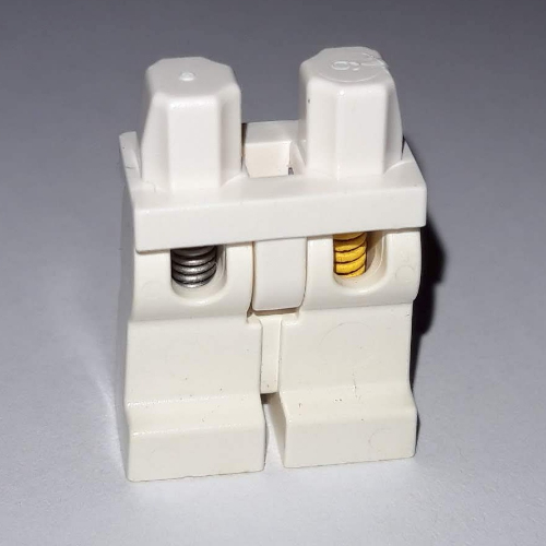 Lego Hips and Spring Legs with Yellow Spring (Strong) / White