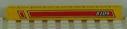 Technic, Liftarm Thick 1 x 9 with Red and Black Stripes and '8109' on Right Pattern (Sticker) - Set 8109