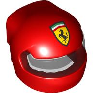 Lego Helmet, Formula 1 with Trans-Black Visor pattern and Ferrari Logo print