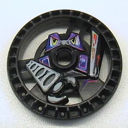 Technic Disc 5 x 5 Notched, Grab with Robot Print / Black