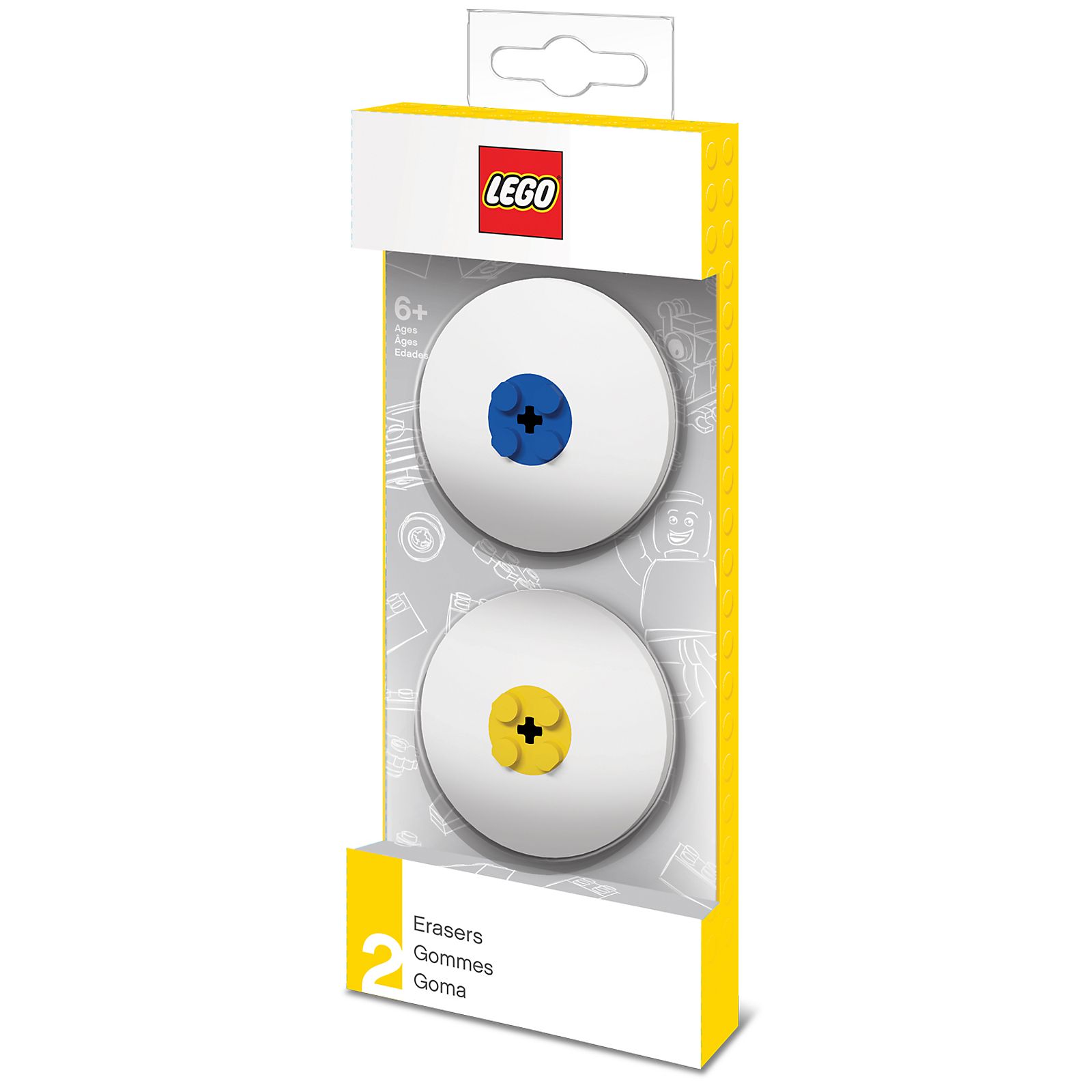 Lego Round Eraser Set (Blue and Yellow)