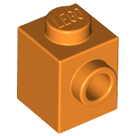 Lego Brick Special 1 x 1 with Stud on 1 Side / Orange