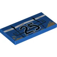 Tile 2 x 4 with Car Door and 25 Print / Blue