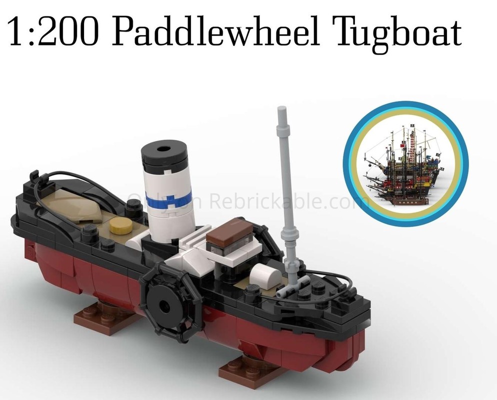 Lego 1:200 Paddlewheel Tugboat