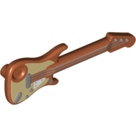 Lego Musical Instrument Guitar Electric with Tan Board, Silver Strings print