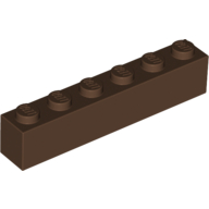 Lego Brick 1 x 6 / Brown