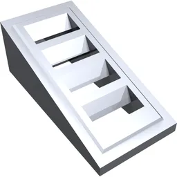 Brick Sloped 18° 2 x 1 x 2/3 with 4 Slots / Grate / Metallic Silver