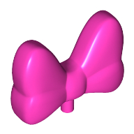 Lego Headwear Accessory Bow Large with Small Pin [Plain] / Dark Pink