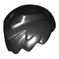 Lego Hair Short Tousled with Side Part and Lock Sticking Up / Black