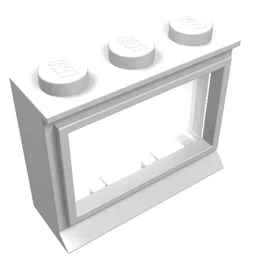 Window 1 x 3 x 2 Classic with Solid Studs [Complete] / White