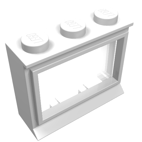 Lego Window 1 x 3 x 2 Classic with Solid Studs [Complete] / White