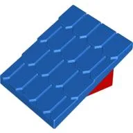 Duplo Roofpie﻿ce Slope 30 4 x 4 Shingle﻿d with a Red Base﻿﻿ / Blue