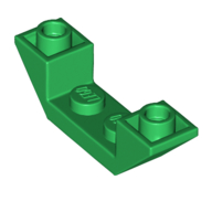 Lego Brick Sloped Inverted 45° 4 x 1 Double with 1 x 2 Recessed / Green