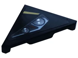 Tile, Modified 2 x 2 Triangular with Gold Stripe, Headlight Pattern Model Right Side (Sticker) - Set 76899
