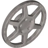 Wheel Cover 6 Spoke, Rivets on Outer Rim / Metallic Silver
