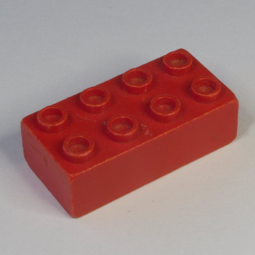 Lego Minitalia Brick 2 x 4 with Bottom Tubes / Red