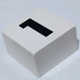 Duplo Tile 2 x 2 x 1 with '1' Print / White
