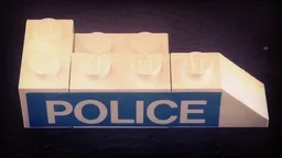 Stickered Assembly 5 x 2 x 1 with 'POLICE' Pattern Model Left Side (Sticker) - Set 394