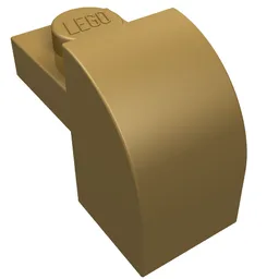 Brick Curved 1 x 2 x 1 1/3 with Curved Top / Pearl Gold