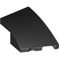 Lego Brick Wedged, Curved 3 x 2 with Stud Notch Right / Black