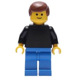 Man, Plain Black Torso, Blue Legs, Reddish Brown Hair