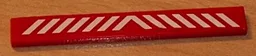 Tile 1 x 8 with White Chevron and Danger Stripes Pattern (Sticker) - Set 6598