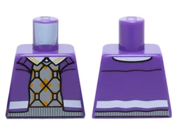 Torso Jacket over Light Bluish Gray and Orange Argyle Sweater Vest Pattern / Dark Purple