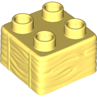 Lego Duplo Brick 2 x 2, Hay Bale Pattern / Bright Light Yellow