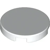 Tile Round 2 x 2 with Bottom Stud Holder / White