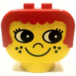 Duplo Head Brick with Red Hair and Freckles / Yellow