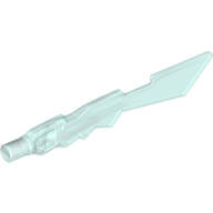 Lego Weapon Sword with Jagged Edges and Marbled White Pattern / Trans-Light Blue