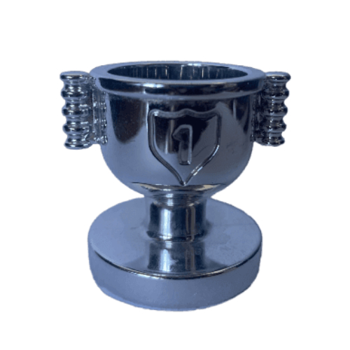 Lego Duplo Trophy Cup with Number 1 in Shield - Open Handles / Chrome Silver
