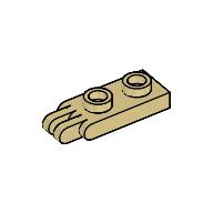 Lego Hinge Plate 1 x 2 with 2 Fingers and Hollow Studs / Tan