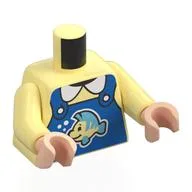 Torso, Blue Apron, White Collar, Fish Print, Bright Light Yellow Arms, Light Nougat Hands / Bright Light Yellow