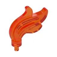 Flame / Headwear Accessory Plume / Feather, Triple Point / Trans-Neon Orange