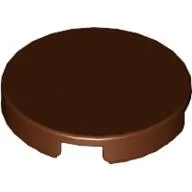 Tile Round 2 x 2 with Bottom Cross / Reddish Brown