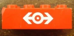 Brick 2 x 4 with Train Logo White Pattern (Sticker) - Set 4563