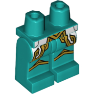 Lego Hips and Dark Turquoise Legs with White Panels and Gold Trim Print