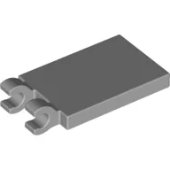 Tile Special 2 x 3 with 2 Clips without Tab between Clips / Light Bluish Gray