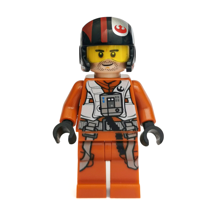 Lego Poe Dameron, Dark Orange Pilot Outfit, Helmet with Visor