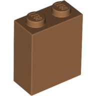 Lego Brick 1 x 2 x 2 with Inside Stud Holder / Medium Nougat